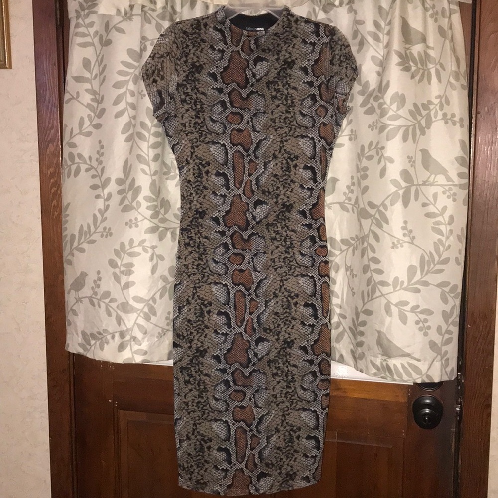 multicolor snake print dress